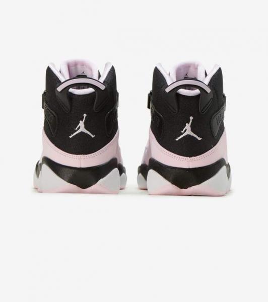 Air jordan 6 rings pink and black hot sale