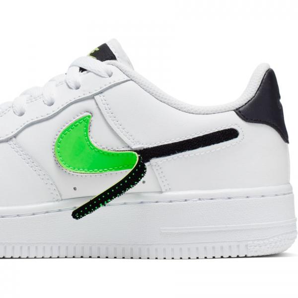 Nike Air force 1 LV8 ( GS) white black green strike size 6y Boy, Girl,  Unisex