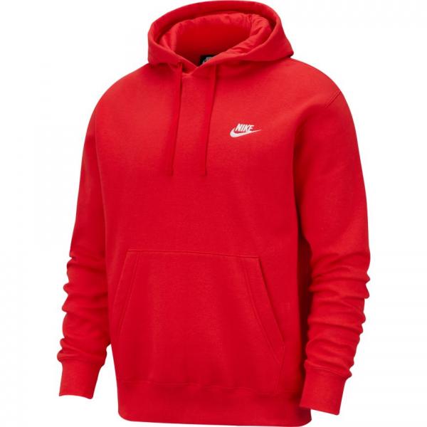 Nike Men Club Pullover Hoodie University Red/White – Nohble