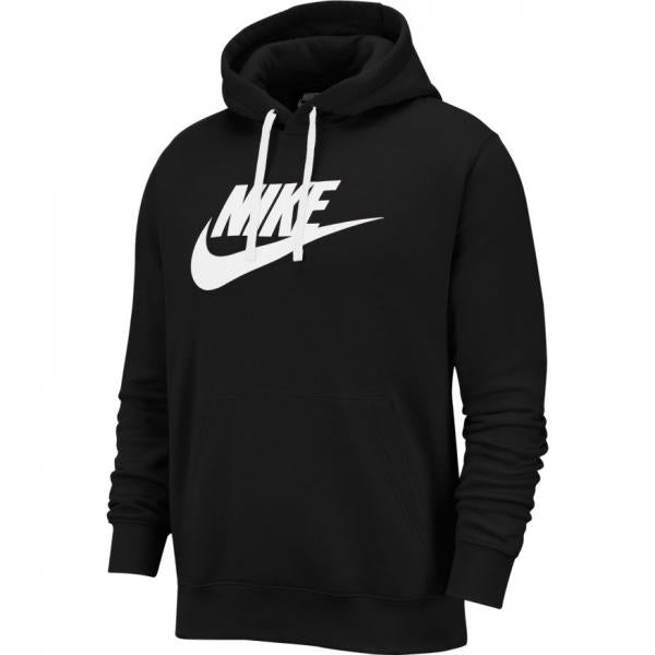 Nike - Men - Club Fleece Logo Pullover - Black/Black/White