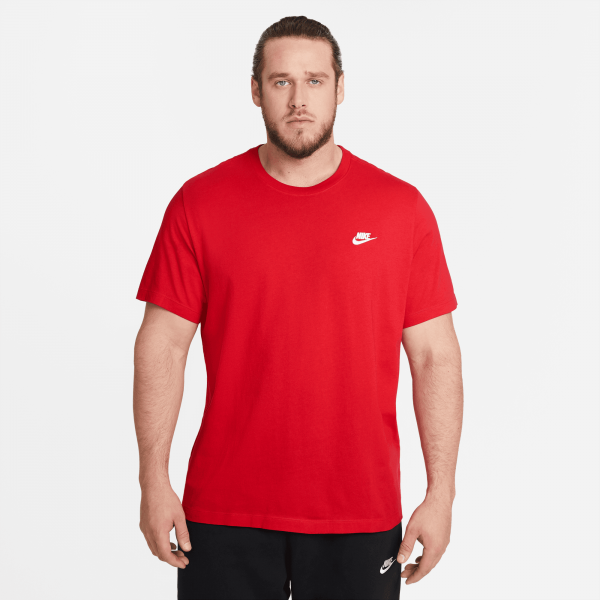 Nike Men Club Tee University Red White Nohble