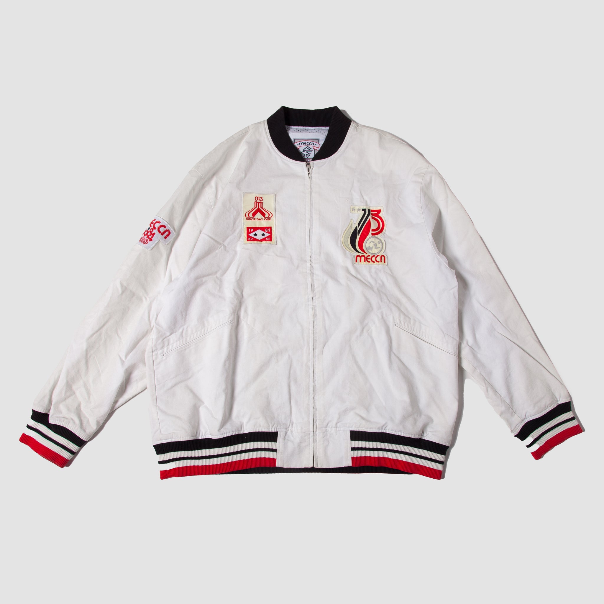 nok knude massefylde Vintage - Men - Mecca Cotton Varsity Jacket - Off White/Black/Red - Nohble