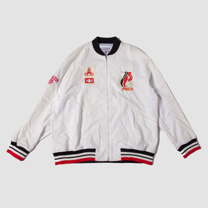 Vintage - Men - Mecca Cotton Varsity Jacket - Off White/Black/Red