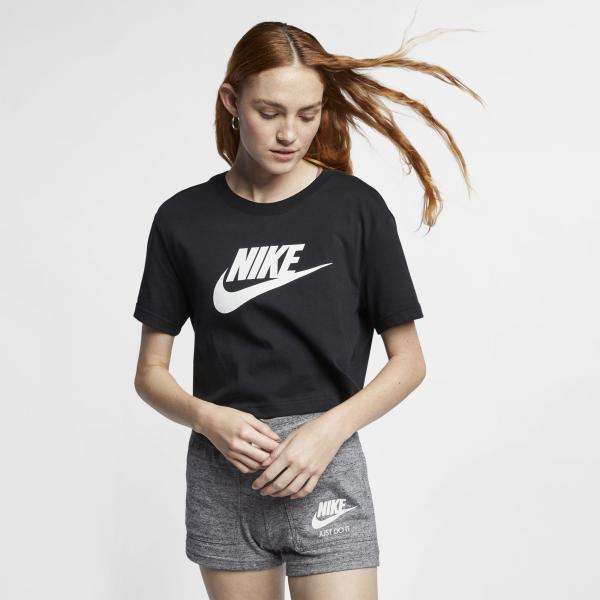 Nike - Women - Essential Crop Icon Logo Tee - Black/White