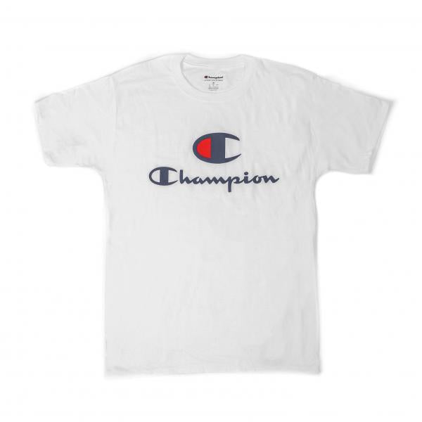 CHAMPION - Men - Double Logo Print Tee - White