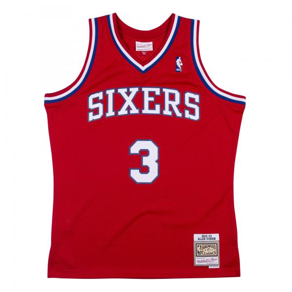 MITCHELL & NESS - Men - Allen Iverson '02 Philadelphia 76ers Swingman Jersey - Red