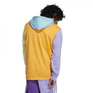 adidas - Men - Colorblocked Trefoil Hoodie - Orange/Purple/Yellow