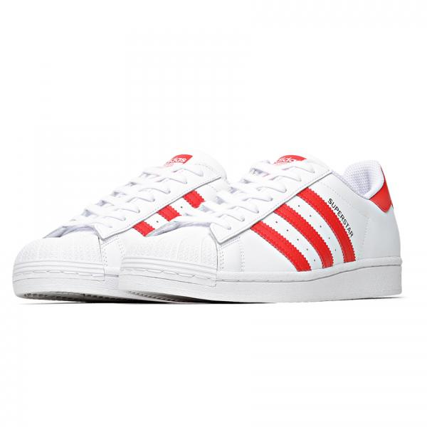 adidas Superstar - White/Red/Gold - Nohble