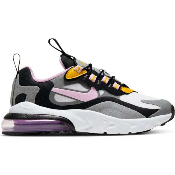 Nike Air Max 270 React white pink and black trainers