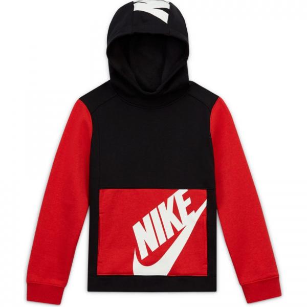Nike - Boy - Colorblock Pouch Pullover Hoodie - Black/Red
