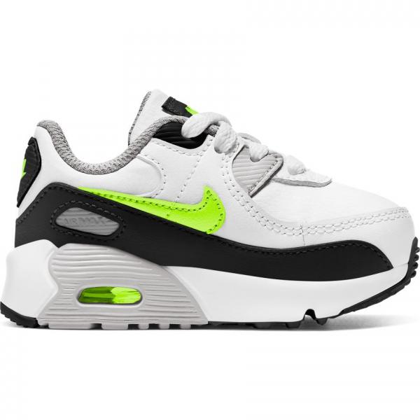 Nike Boy TD Air Max 90 White/Hot Lime/Black/Neutral Grey