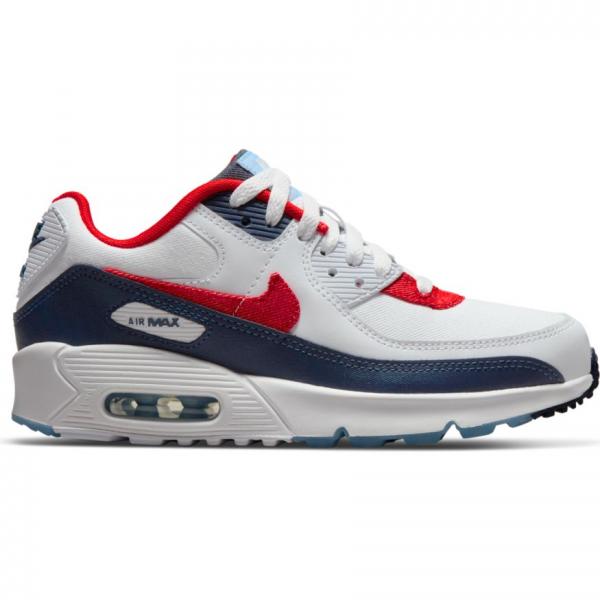 Nike Boy GS Air Max 90 White/Chile Red/Midnight Navy