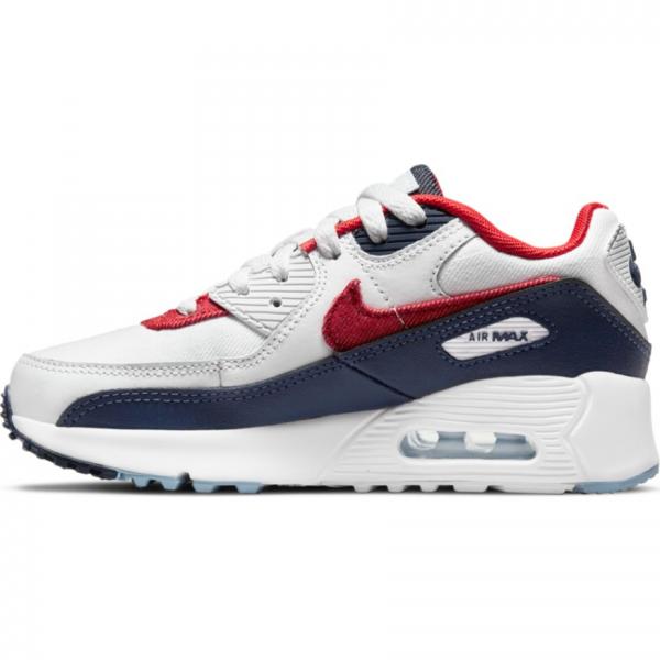 Nike - Boy Air Max 90 - White/Chile Red/Midnight Navy - Nohble