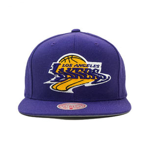 MITCHELL & NESS - Accessories - Los Angeles Lakers Warp Down Snapback - Purple