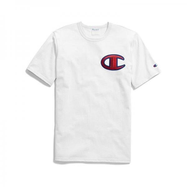 CHAMPION Men Floss Stitch C Tee White