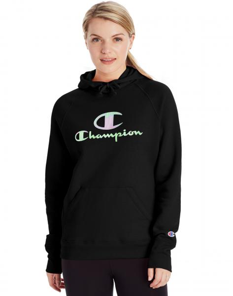 CHAMPION - Women - Powerblend Iridescent Pullover Hoodie - Black
