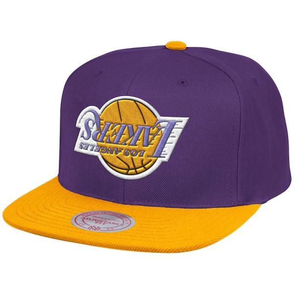 MITCHELL & NESS - Accessories - Los Angeles Lakers HWC Upside Down Snapback - Purple/Yellow
