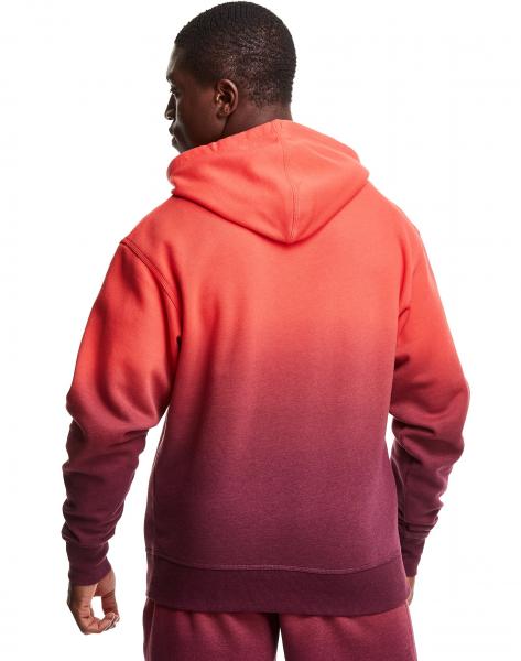 CHAMPION Men Specialty Dye Fleece Hoodie Dip Dye Orange/Dark Pur