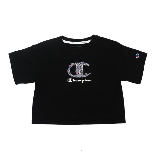 CHAMPION - Women - The Cropped Graphic Tee - Black/Floral