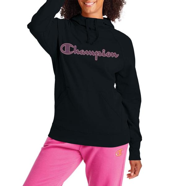 ganske enkelt Boghandel bue CHAMPION - Women - Powerblend Graphic Hoodie - Black/Pink - Nohble