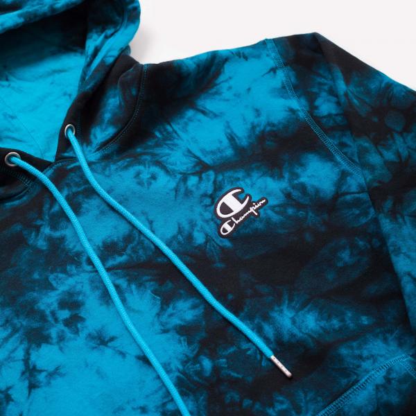 CHAMPION Men Galaxy Dye Hoodie Tempo Teal/Black