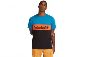 Timberland - Men - Cut & Sew Tee - Teal/Orange/Black