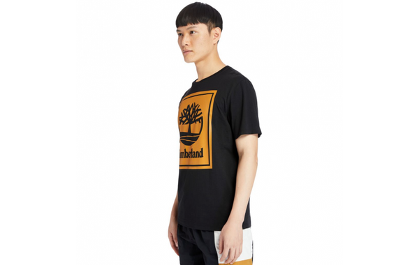 Timberland - Men - Stack Logo Tee - Black/Wheat