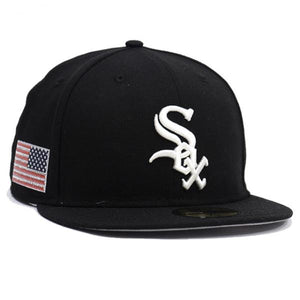 NEW ERA - Accessories - Swarovski Flag Chicago White Sox Fitted Hat - Black/White