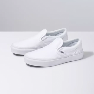 Youth white slip on top vans