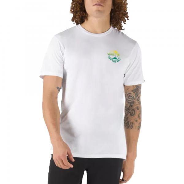 VANS - Men - Mini Dual Palm III Tee - White/Teal/Yellow
