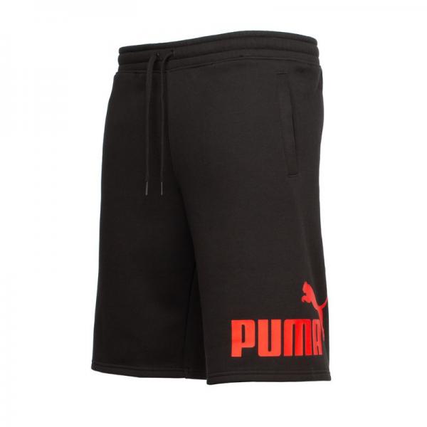 PUMA Men Big Fleece Logo Short Black/Red