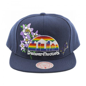 MITCHELL & NESS - Accessories - Denver Nuggets HWC State Flower Snapback - Navy