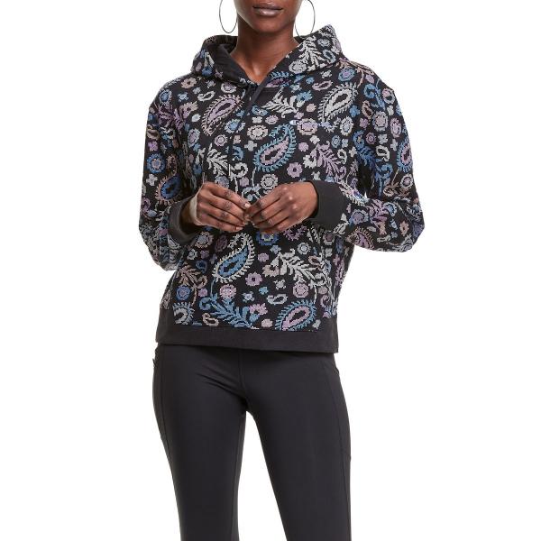 CHAMPION - Women - Campus French Terry Hoodie - Black/Paisley Multi