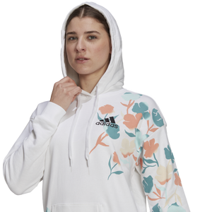 adidas Women Floral Hoodie White Nohble