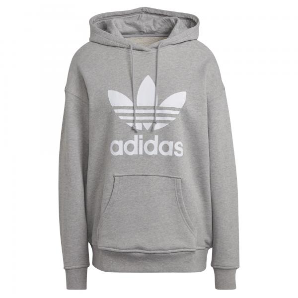 Adidas grey trefoil hoodie womens Clearance