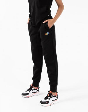 PUMA - Women - ESS Small Logo Sweatpant - Black/Rainbow