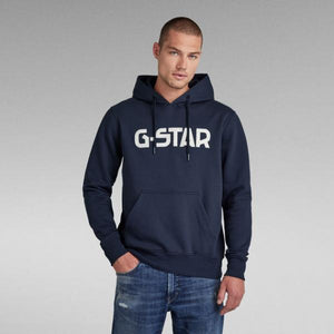 G-STAR INC - Men - Logo Pullover Hoodie - Mazarine Blue