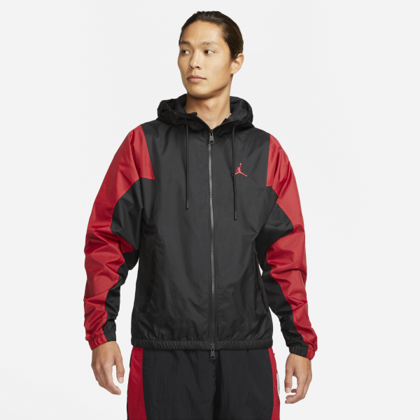 Jordan - Men - ESS Woven Jacket - Black/Gym Red