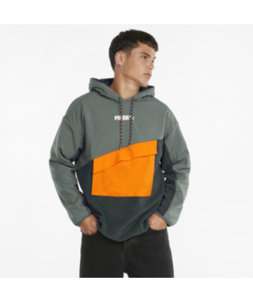 PUMA - Men - International Winterized Pullover Hoodie - Olive/Orange