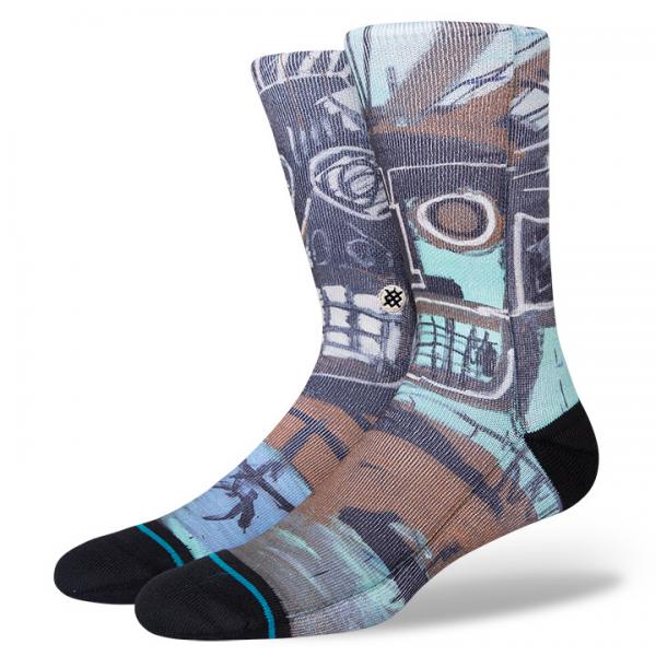 STANCE - Accessories - Two Heads on Gold Basquiat Sock - Blue/Brown