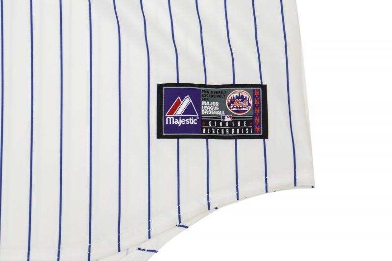 Majestic MLB New York Mets Button Down Jersey Black / Blue Size XL Mens