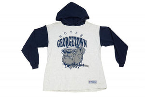 Vintage - Men - Game Georgetown Hoyas Hooded Tee - White/Grey/Navy