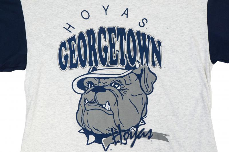 Vintage - Men - Game Georgetown Hoyas Hooded Tee - White/Grey/Navy