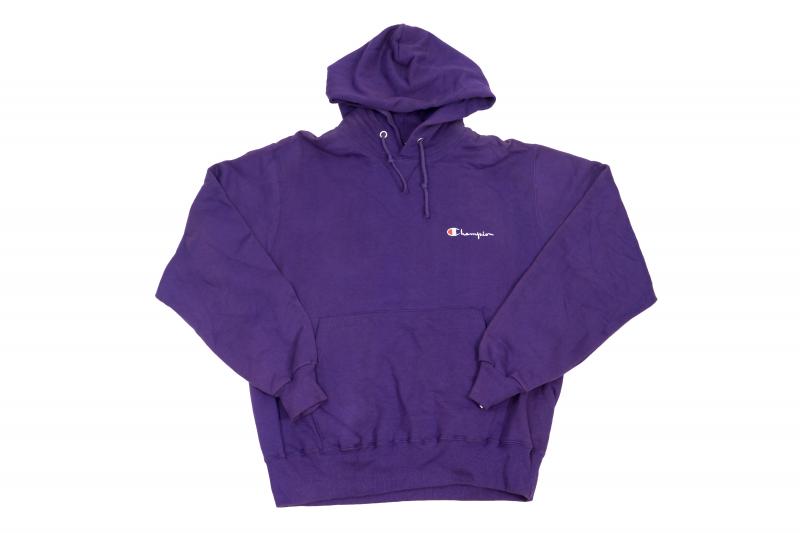 Vintage Men Champion Pullover Hoodie Dark Purple