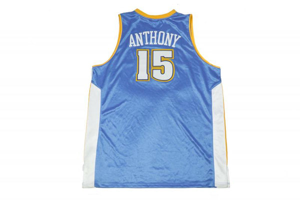 Vintage - Men - Reebok Carmelo Anthony Denver Nuggets Jersey - Light Blue /Gold/ White
