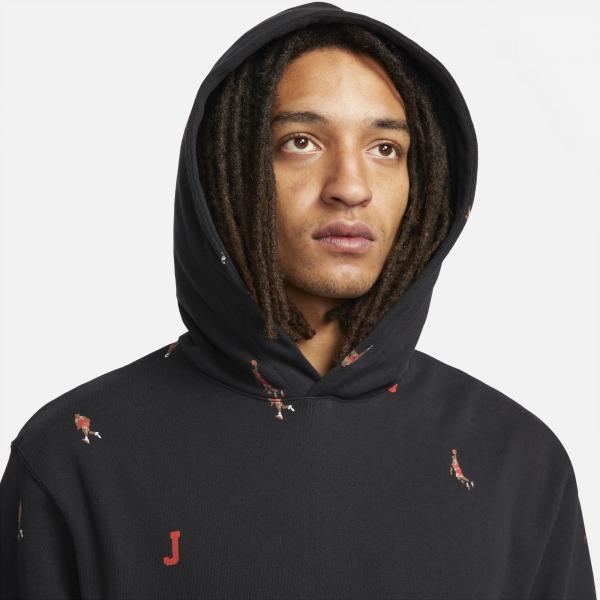 Jordan - Men - Essential AOP Fleece Full Zip Hoodie - Black/Black