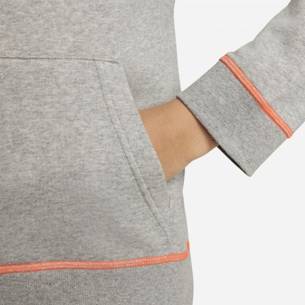 Nike Boy JDI Pullover Hoodie DK Grey Heather Total Orange