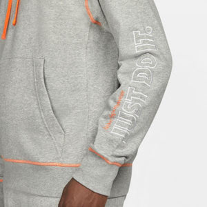 Nike - Men - NSW Just Do It Hoodie - Grey Heather/Total Orange