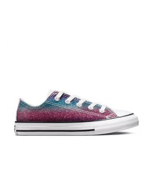 Converse Girl All Star Low Glitter Drip Pink/Teal Glitter
