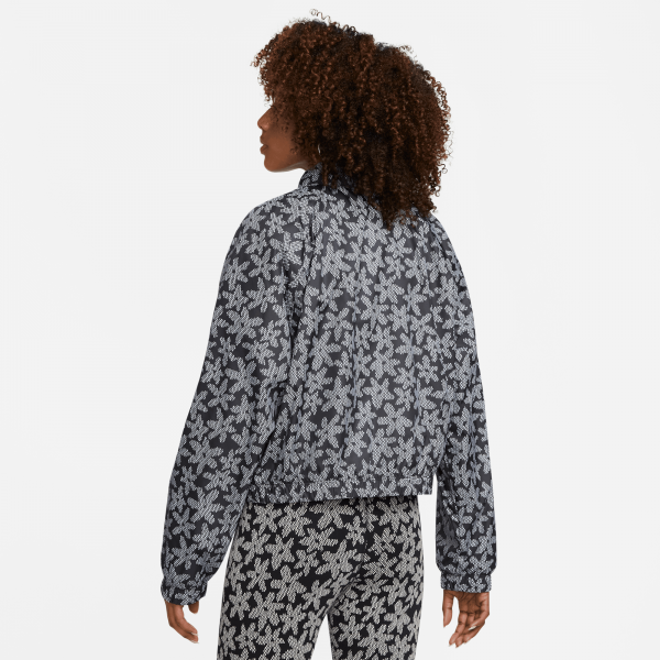 Nike Women AOP Woven Daisy Sport Jacket Black White